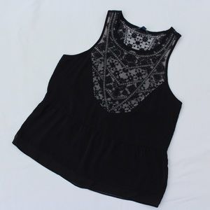 American Eagle Black Lace Detail Tank